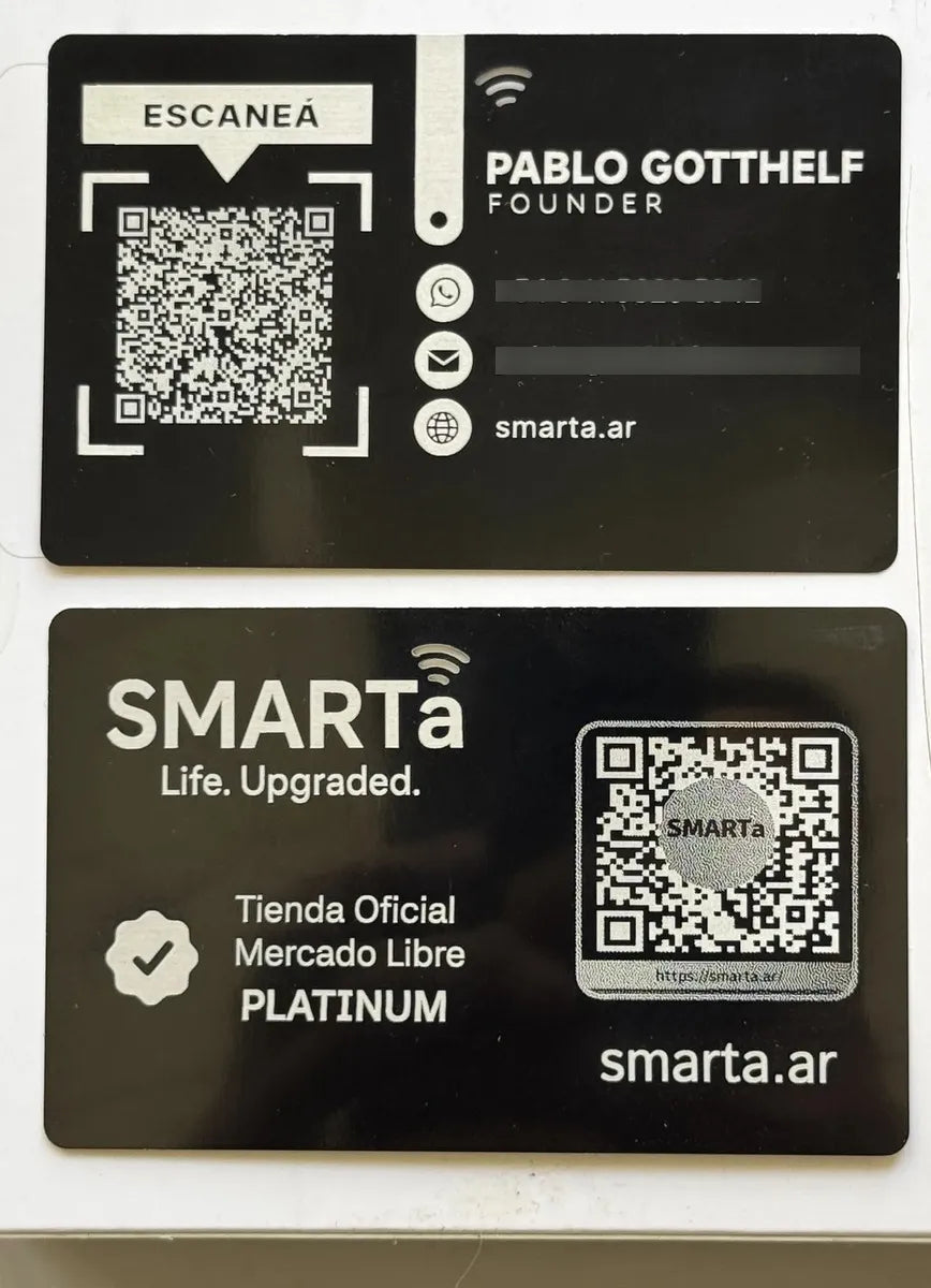 Tarjeta personal de aluminio grabada con QR - vista 4