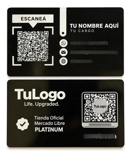Tarjeta personal de aluminio grabada con QR - vista 1
