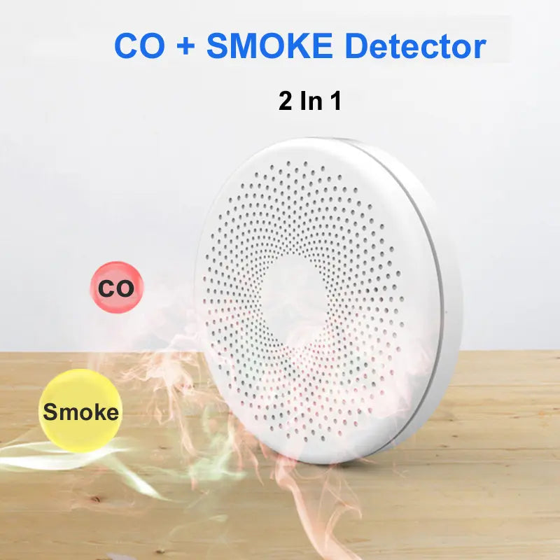 Sensor Tuya CS01W Detector de Humo y CO WiFi 85dB