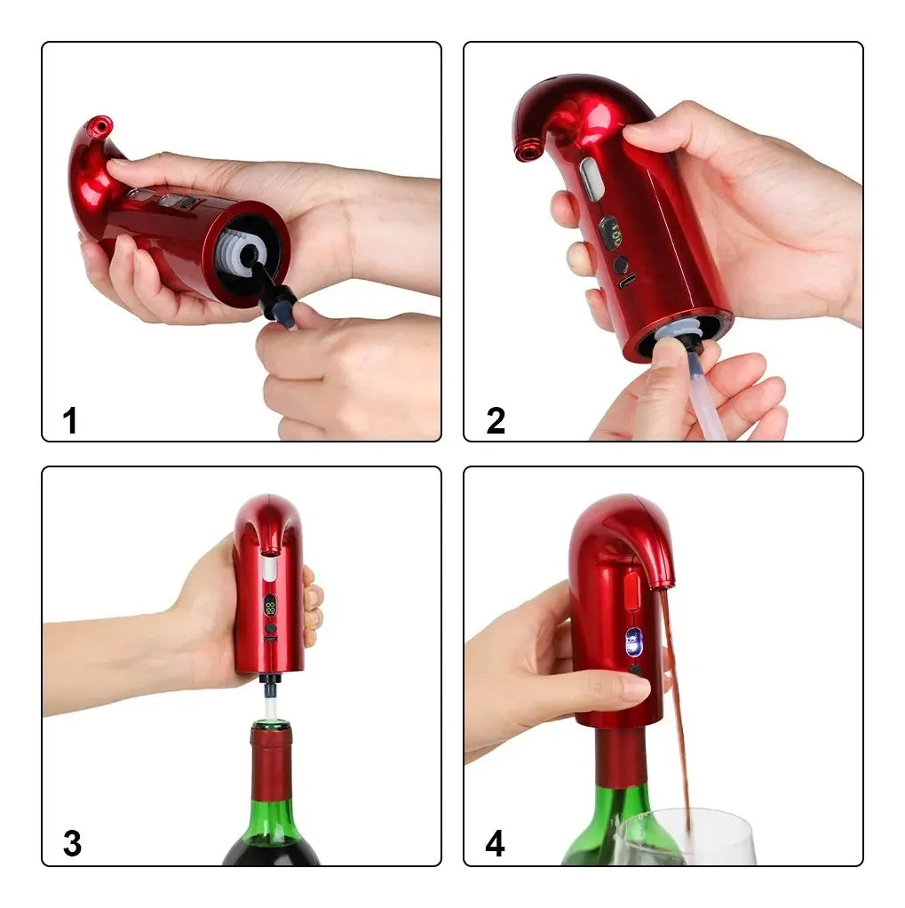 Decantador De Vino Automático Mini Con Aireador Eléctrico