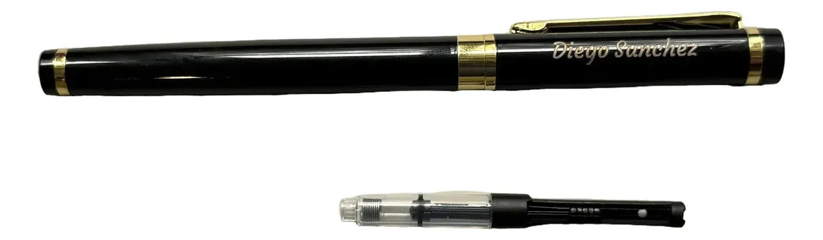 Pluma fuente personalizada · Negro y azul