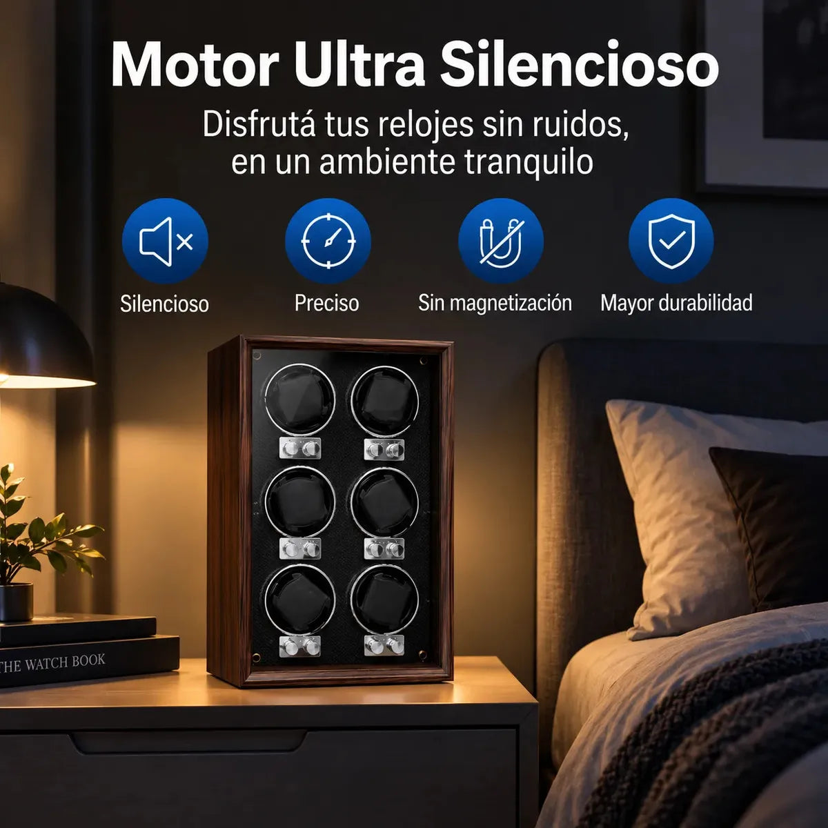 Bobinadora automática SMARTa para 6 relojes con luz LED