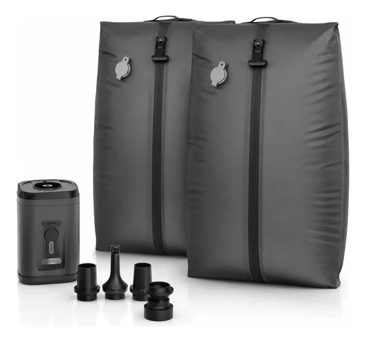 Set 2 Bolsas De Compresión Para Viaje 28L + Bomba Recargable