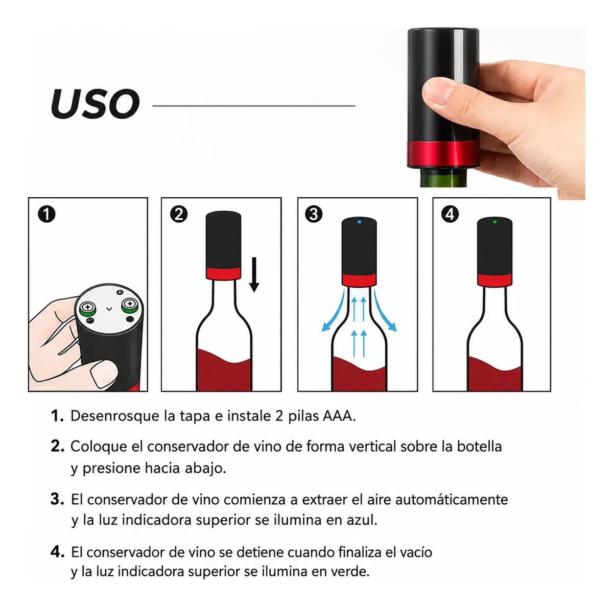 Bomba Automática de Vacío para Vino SMARTa - Rojo