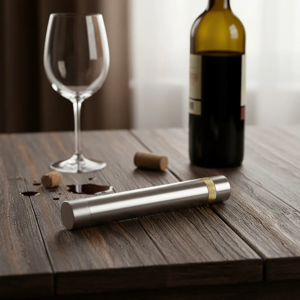 Sacacorchos de Presión Metálico Rose Gold para Vinos