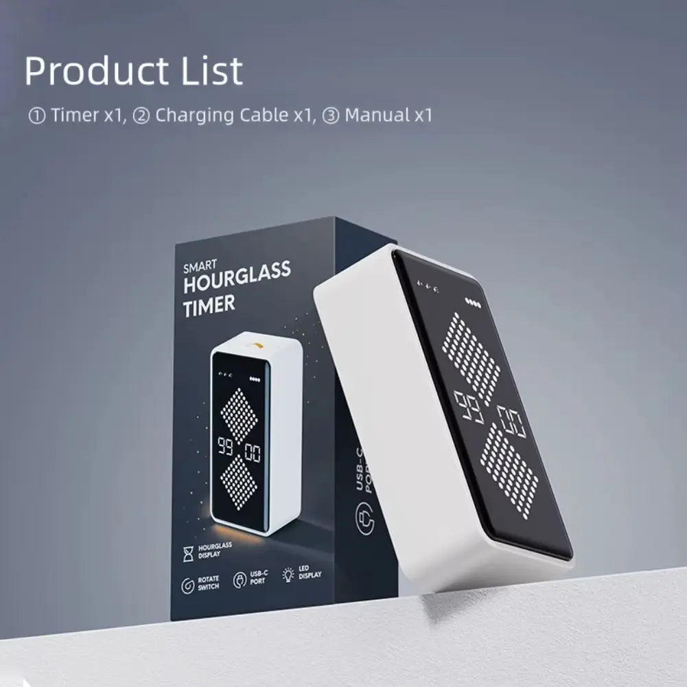 Timer Digital Para Juegos De Mesa Magnético Por Gravedad Blanco Lisa