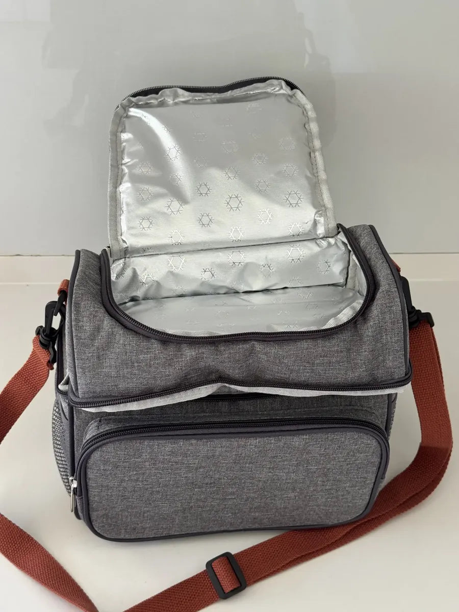 Bolso Lunchera Térmico Doble 12L Vianda Portátil Oxford