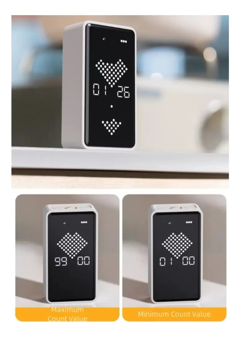 Timer Digital Para Juegos De Mesa Magnético Por Gravedad Blanco Lisa