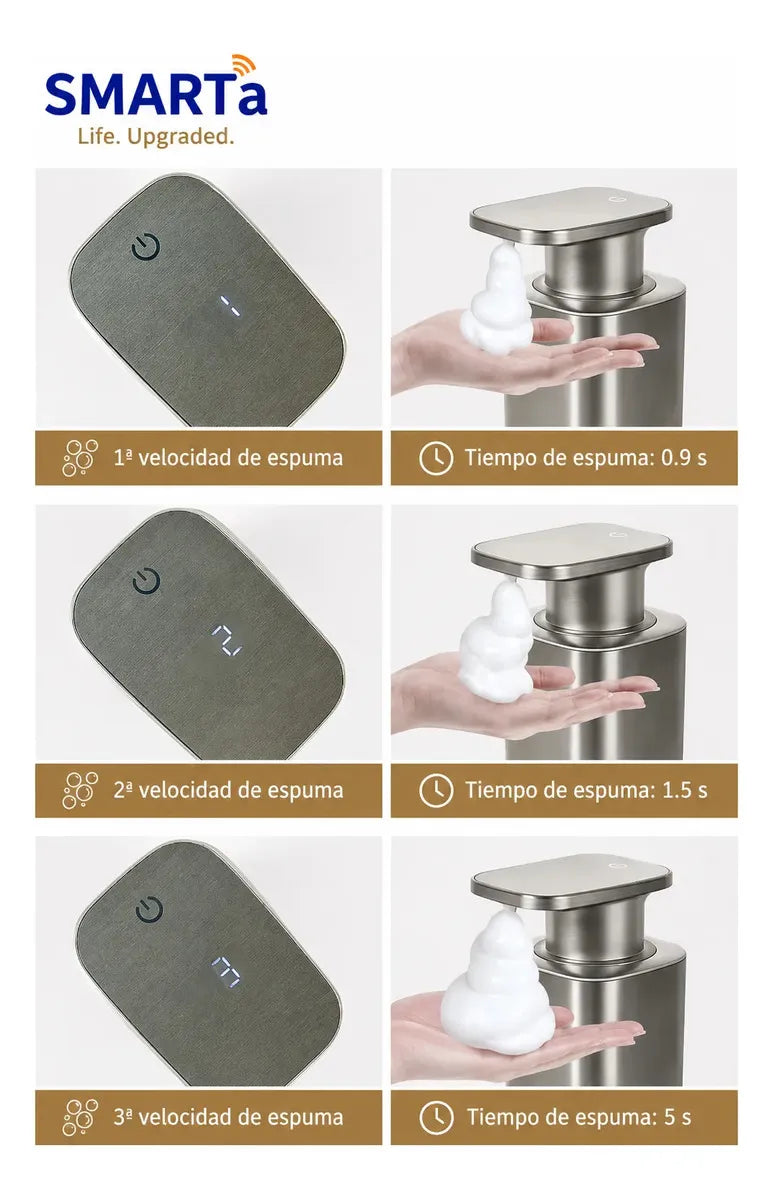 Dispenser Automático De Espuma de Acero Inoxidable Usb-C