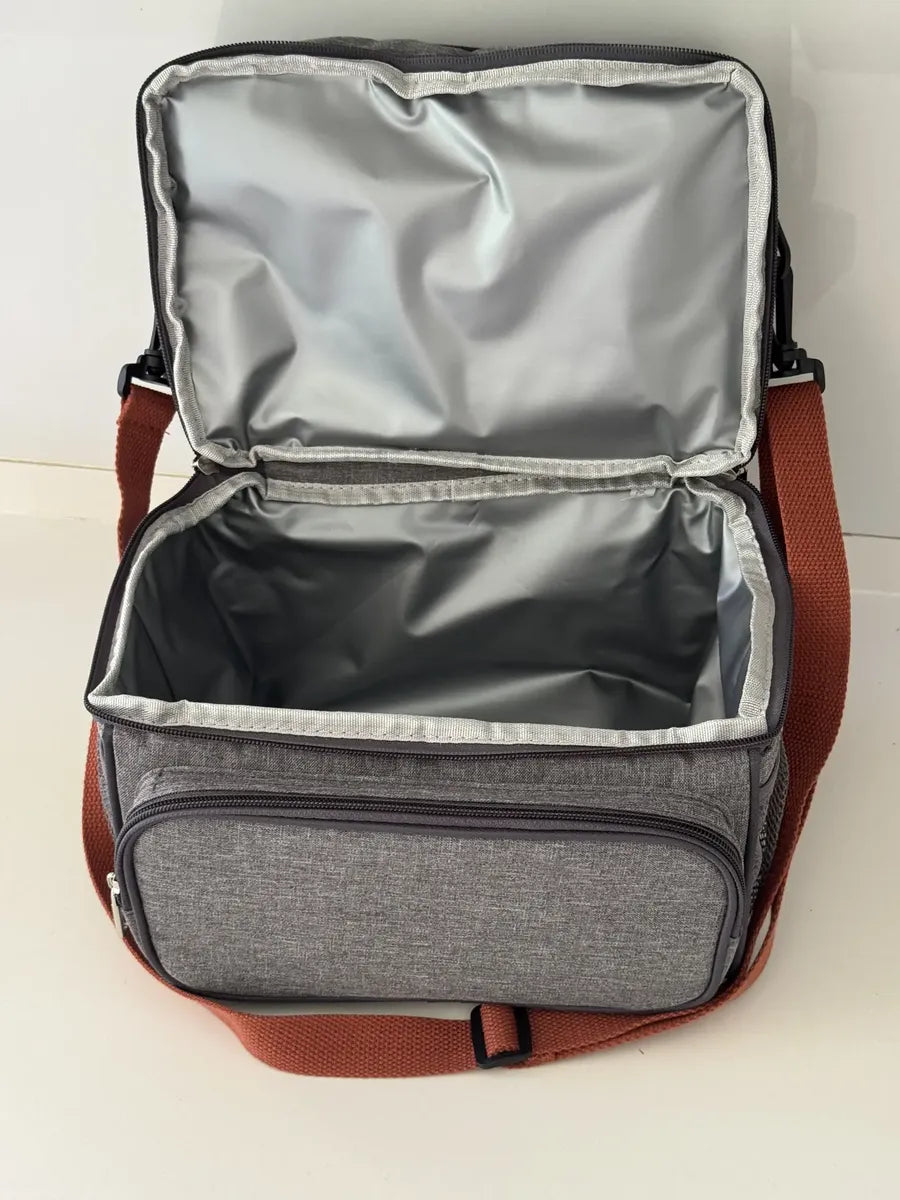 Bolso Lunchera Térmico Doble 12L Vianda Portátil Oxford