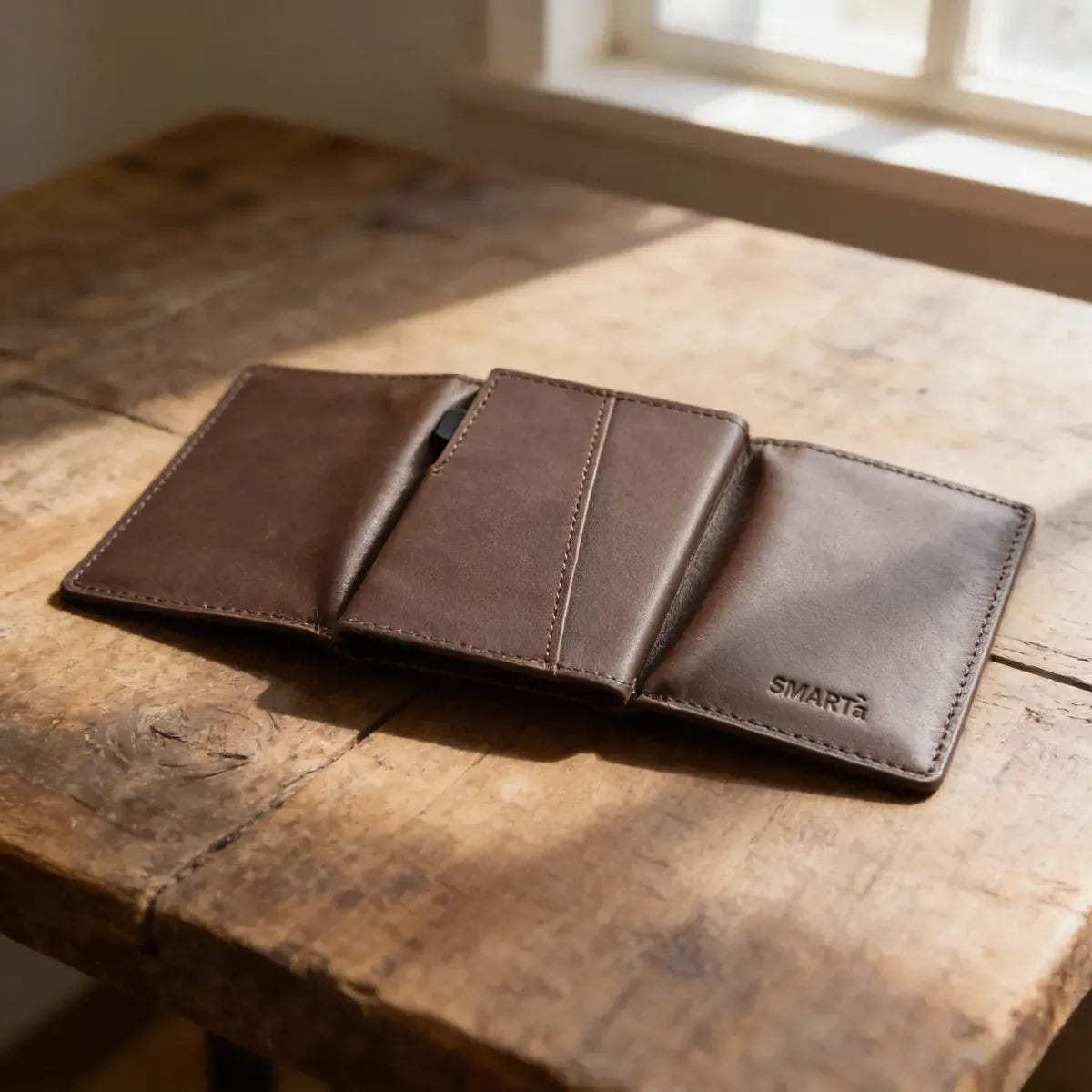 Billetera SMARTa RFID marrón