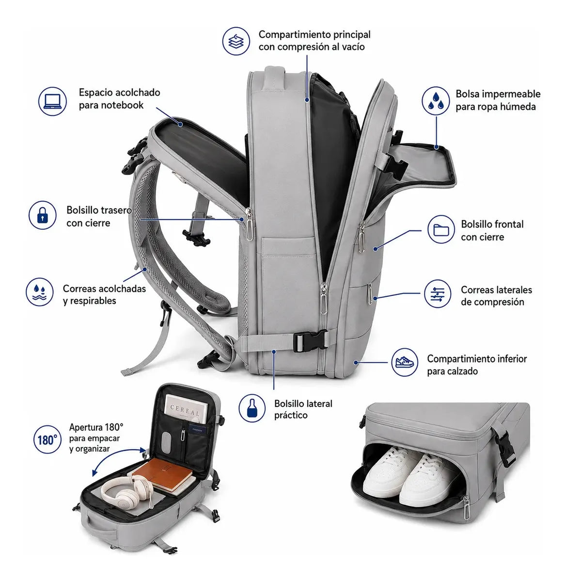 Mochila de Viaje SMARTa con Sistema de Vacío