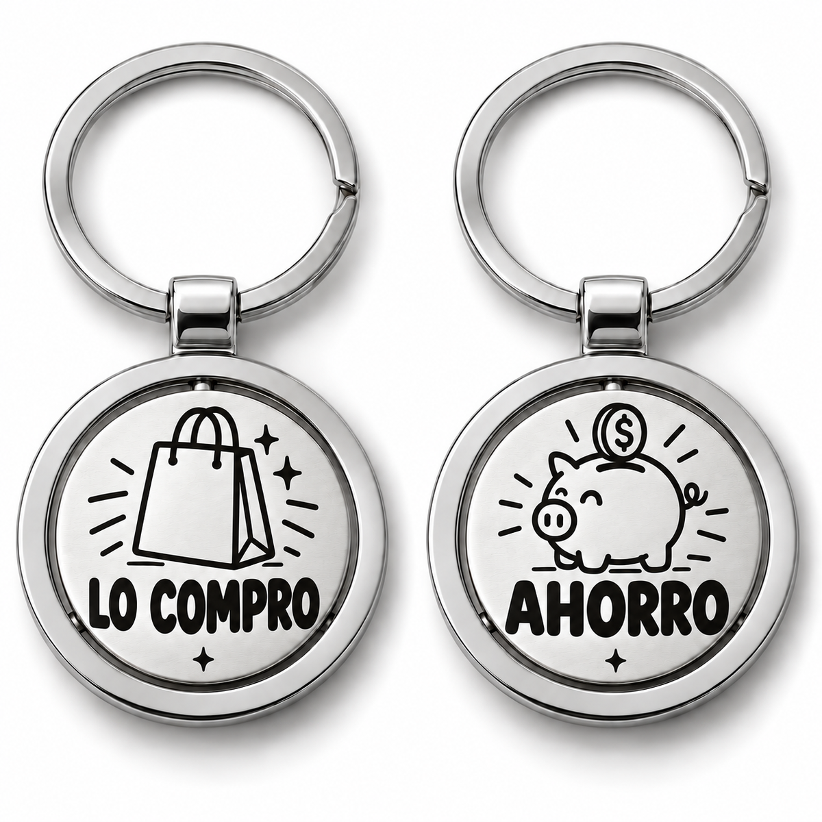 Llavero Spinner Giratorio De Decisiones Doble Cara Con Humor