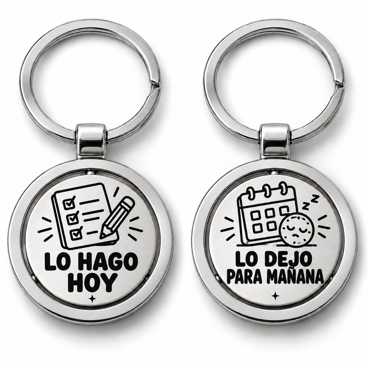 Llavero Spinner Giratorio De Decisiones Doble Cara Con Humor