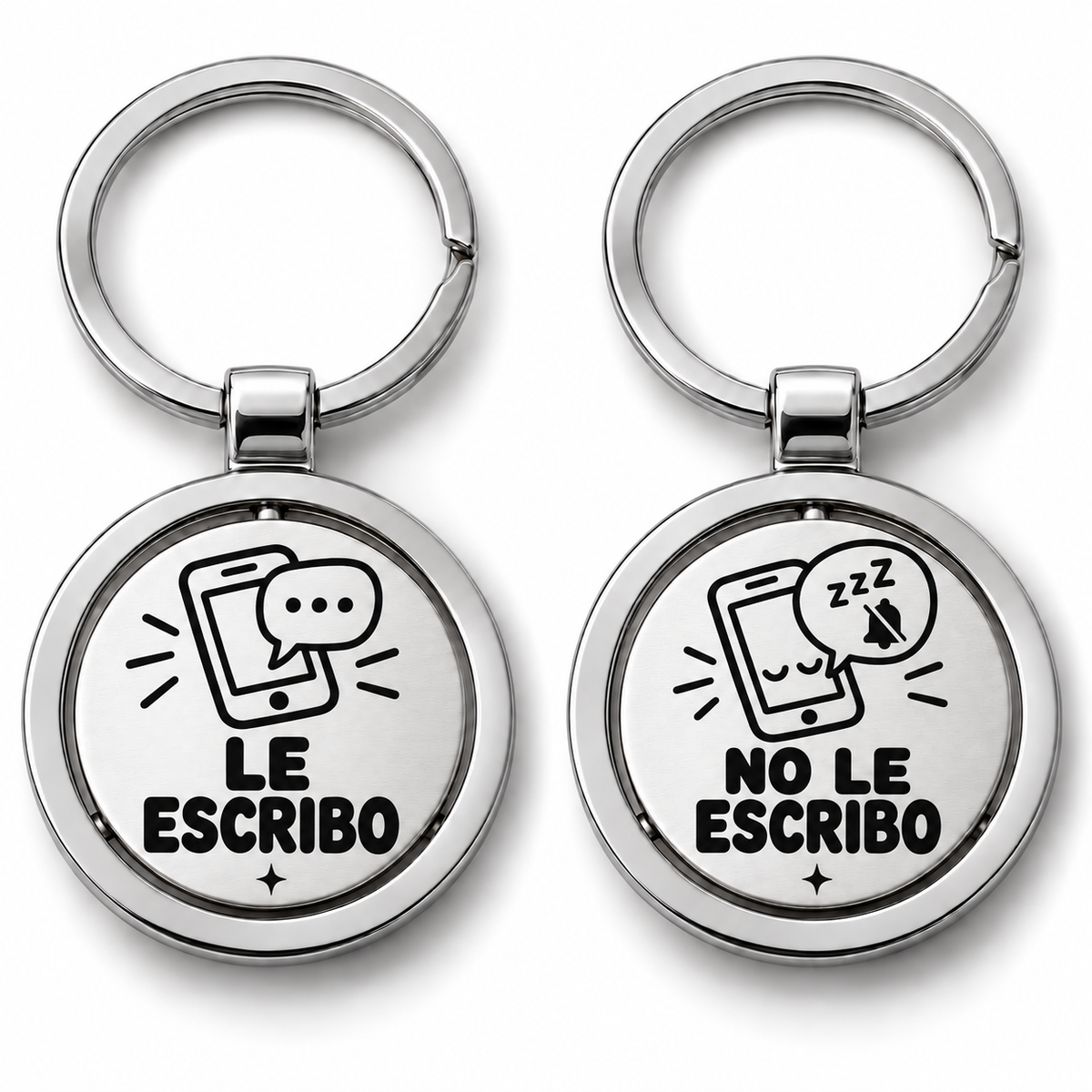 Llavero Spinner Giratorio De Decisiones Doble Cara Con Humor