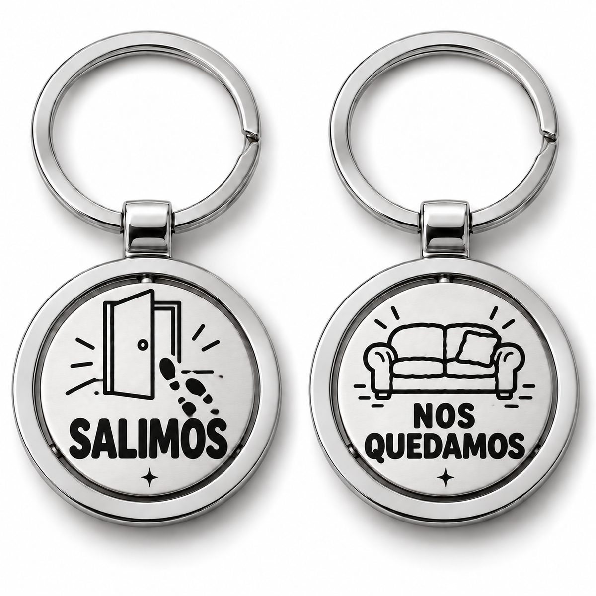 Llavero Spinner Giratorio De Decisiones Doble Cara Con Humor