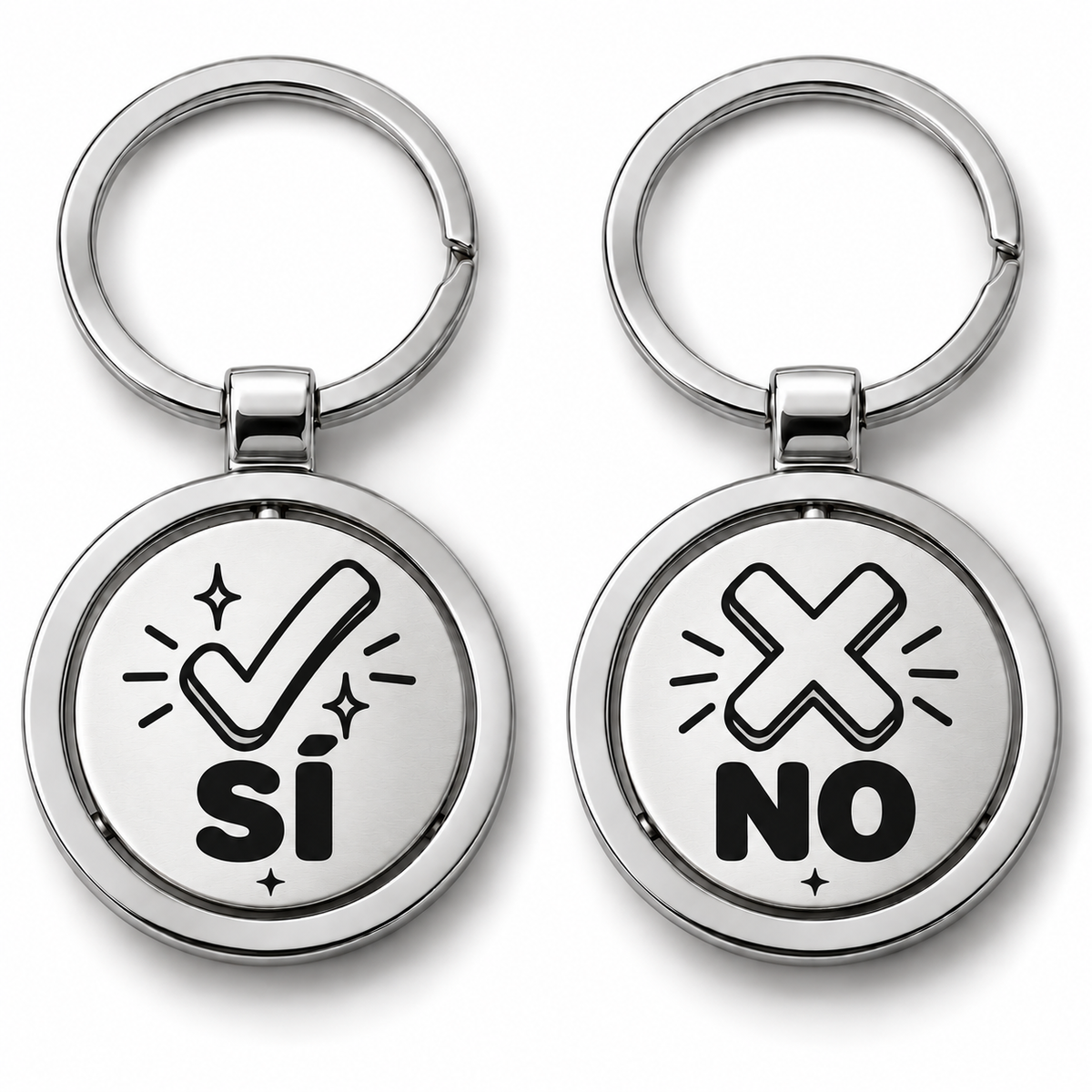 Llavero Spinner Giratorio De Decisiones Doble Cara Con Humor