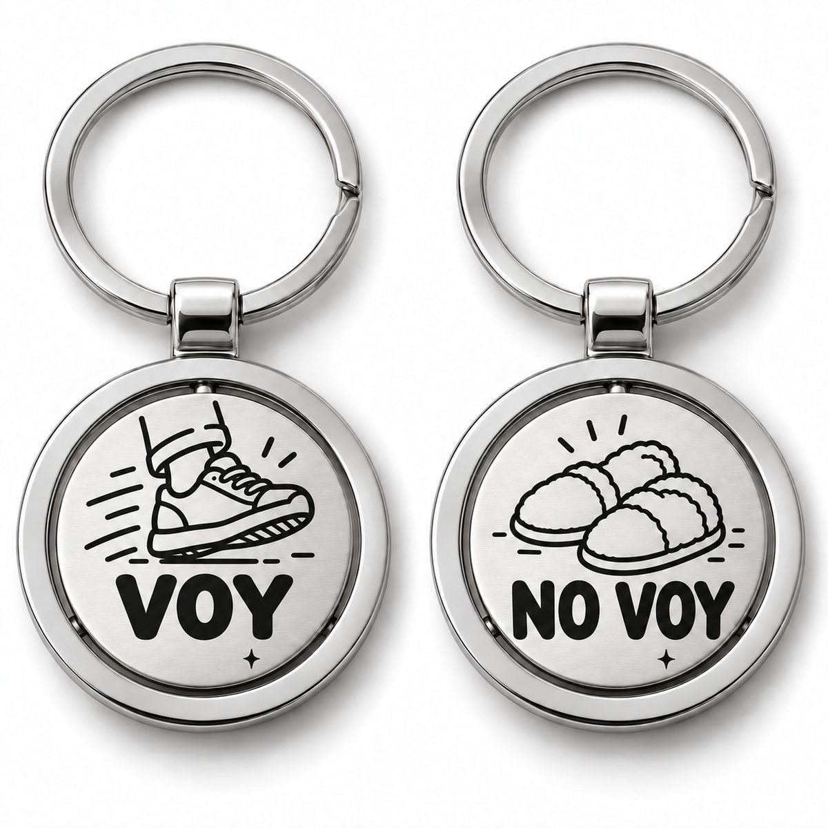 Llavero Spinner Giratorio De Decisiones Doble Cara Con Humor