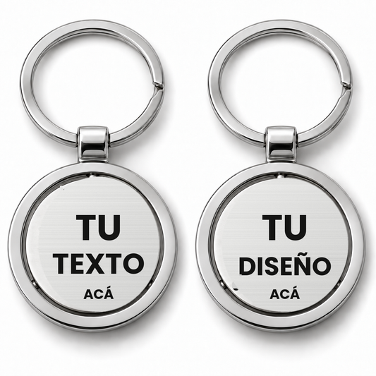 Llavero Spinner Giratorio Personalizado Con Tu Texto O Diseño Doble Cara